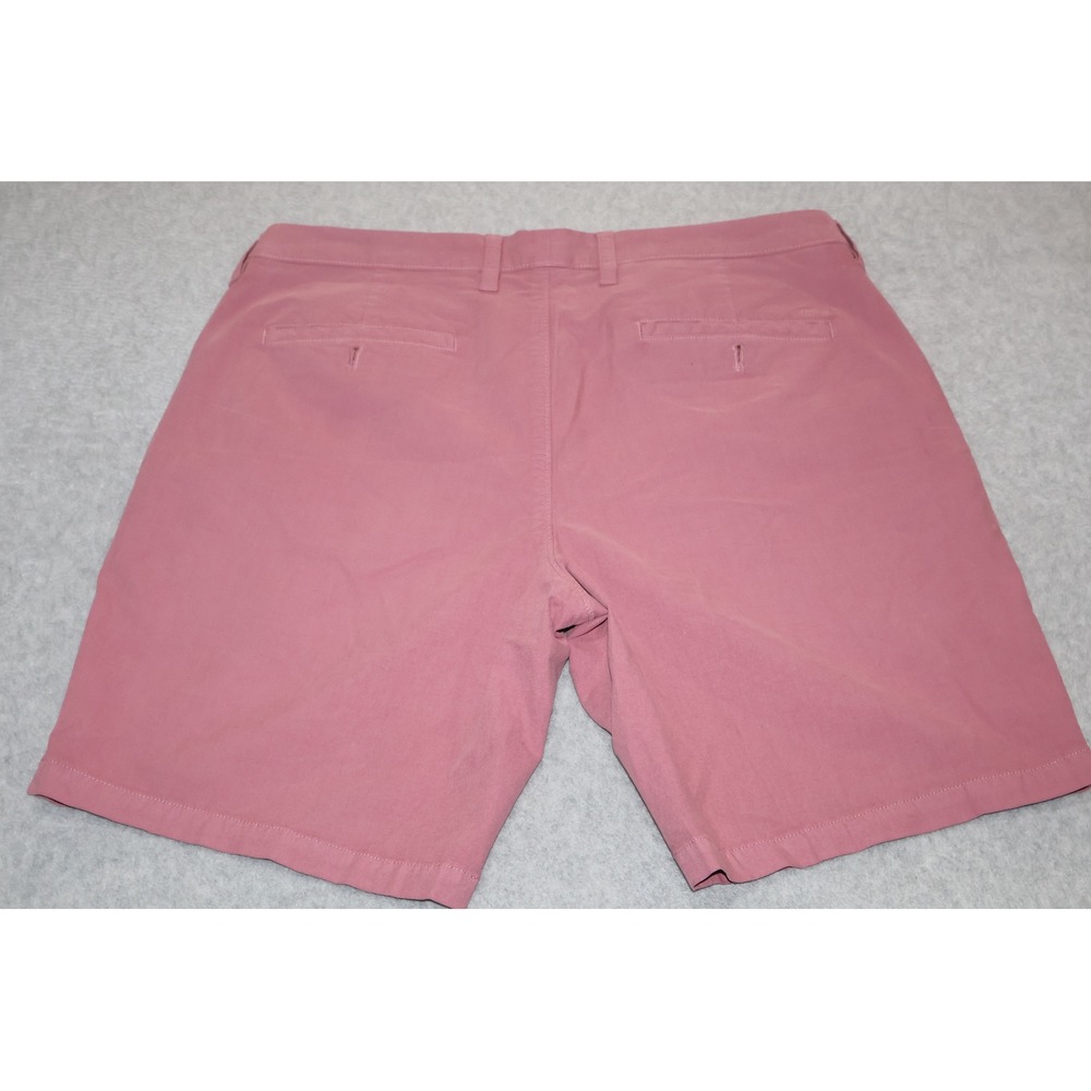 johnnie-O Golf Shorts Mens 33 Pink Chino Stretch Casual Flat Front 8" Inseam - Picture 7 of 8
